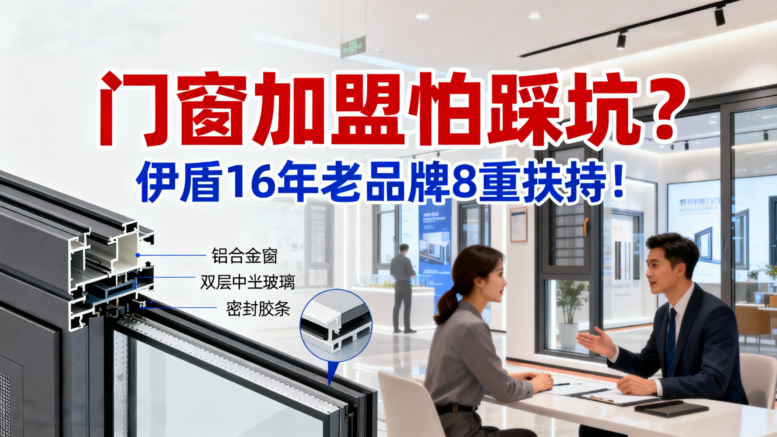 門窗加盟怕踩坑？伊盾16年老品牌8重扶持！